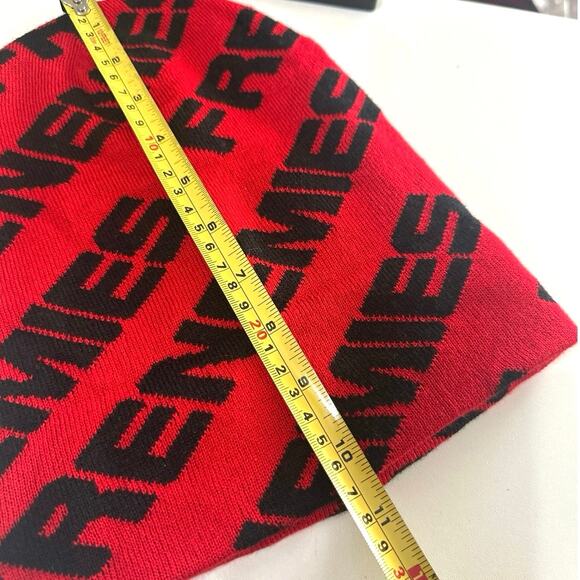 Red beanie hat with black letters Frenemies all over the hat. No tags dbl layer - Picture 7 of 7
